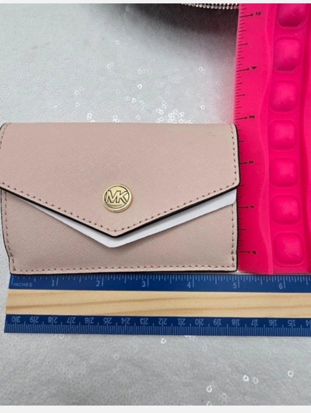Michael Kors Small Saffiano Leather 3 in 1 Removable Card Case Powder Blush